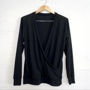 Black Cross Long Sleeve Sweater Shirt